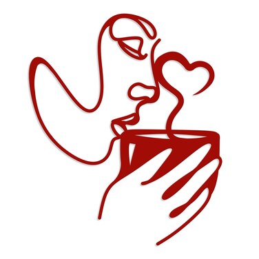 Metal Coffee Wall Decor, Kitchen Wall Art, Minimalist Woman Drinking Coffee Sculptures for Office Living Room Coffee Bar Home Decoration, Thanksgiving Housewarming Gifts