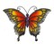 Comfy Hour Travel on Wings Collection 12&quot; Metal Art Butterfly Wall Decor, Orange