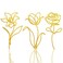 Oubasa Metal Flowers Wall Arts Set of 3 - Rustic Farmhouse Decor Minimalist Flower Wall Decors for Living room Bathroom Bedroom Kitchen - Thanksgiving Housewarming Gifts