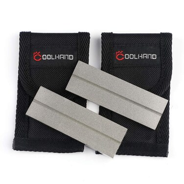 Cool Hand 3''x 1" Whetstone Sharpening Stone, Diamond Sharpening Kit Dual Sided Grit 320/800, 2 Packs Easy to Carry with Black Wear-resistant Nylon Pouch