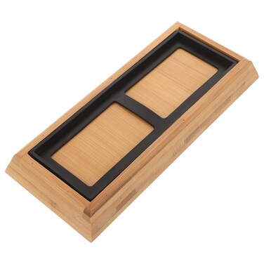 Yardwe Whetstone Sharpening Stone Storage Holder Bamboo Whetstone Rubber Knives 1 Set Grinding Stone Base