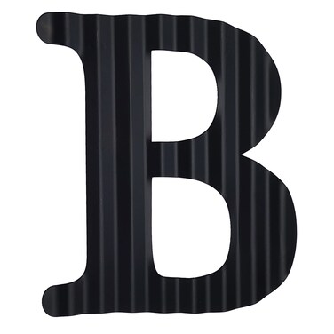 13.7" Metal Letters for Wall Decor, Corrugated Black Large 3D Letters, Decorative Farmhouse Hanging Alphabet Signs for Home Bedroom Office Wedding Party (B)
