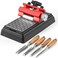 Feidyns Chisel Sharpening Kit, Feidyns Red Off Center Upgraded Chisel Sharpener Jig(with Top Reinforcement Screws) and Diamond Sharpening Stone with 400/1000 Grit for Chisels Planes