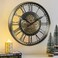CLXEAST Large Moving Gears Wall Clock for Modern Farmhouse Living Room Decor, Brass Gold Roman Numerals Wall Clock Battery Operated,Reloj De Pared para Sala (21 Inch)