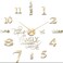 Junkin 3D Large Frameless DIY Wall Clock,Modern Decor Family Quote Wall Stickers Clock kit for Home Living Room Bedroom Office Wall Decorations Adjustable Size (Gold)