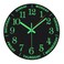 WOOPHEN 12 Inch Luminous Wall Clock Wooden Silent Non-Ticking Battery Powered Wall Clocks with Day Week for Living Room,Bedroom,Kitchen, Office and School (Black)