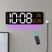 oviouit Digital Wall Clock with Remote Control, 16.2" Large Display, LED Clock for Living Room, Bedroom, Auto-Dimming, 9 Color Night Light, Auto DST, Date, Week, Temperature (Rectangle-Orange)