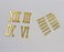 Yuxuanish Bright Golden Acrylic Roman Numerals,Numerals (4cm)&amp;Dashes (3cm) for Epoxy Resin Wall Clock Replacement Repairing Clock Accessories