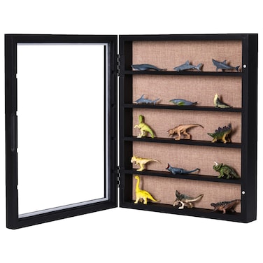 14x17 Shadow Box with Shelves, Extra Large Shadow Boxes Display Cases with Movable Shelf for Keepsake Pin Shell Pictures Flowers Wedding Baby(Black)