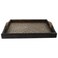 PartyKindom Rattan Tray Rectangle with Handles: Hand Woven Tray for Coffee Table Basket Flat Baskets Trays Southeast Rattan Serving Tray for Breakfast, Drinks, Snacks, Coffee