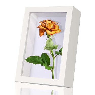 4x6 Small Shadow Box Frame Display Case for Memorabilia,Wedding Memories,Pins,Awards,Crafts,Tickets and Photos(White,Rjgyxq)