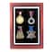 Medal Display Shadow Box, Medal Display Frame, 4 Medals Display Case, Perfect Medal Display for War Military, Runners, Marathon, RECE Winner, Football, Gymnastics &amp; All Sports (Red Wood, 13x9.5'')
