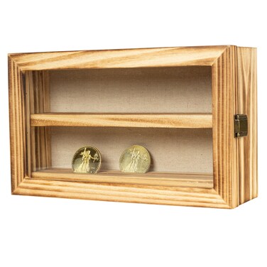 Freezing point Challenge Coin Display Case Holder Shadow Box with Shelves Frame Memory Boxes