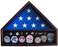 Memorial Funeral Flag Display Case Medal Display Case Flag Case Shadow Box Holder Stand, for a Folded Burial Flag 23" Wide X 11" Height, 16" on The 2 Sides