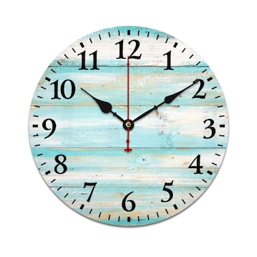 HYLVEXA Custom Personalized Photo Wall Clock Add Your Photo,Picture,Logo or Any Design Create Your Own Clock for Family, Friends Lovers Diameter 9.8 inch Wooden Strapes Style