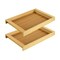 KKTONER 2 Set of Bamboo Serving Tray Snack Tray with Handles for Kitchen Dining Breakfast Tea Snack (Natural,15.35&quot;x 9.84&quot;)