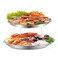 2 Pieces 16 Inch Aluminum Seafood Tray 14 Inch Oyster Tray Silver Round Tray Seafood Platter Aluminum Serving Trays Seafood Tower for Seafood (Not Include Seafood Racks)