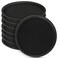 Lallisa 8 Pcs 16'' Large Restaurant Serving Trays with Rubber Lined Plastic Non Slip Tray Non Skid Round Serving Platter Server Tray for Bar Drink, Cafeteria Food, Coffee, Table, Hotel, Party, Black