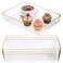 Cididu 4 Pack Clear Serving Trays, Deep Serving Platters Rectangle 12'' x 8'', Decorative Tray with Gold Rim, Reusable Plastic Tray Organizer for Coffee Table Pantry Party Food Display Spill Proof