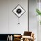 FLEBLE Modern Large Wall Clocks for Living Room Decor Silent Decorative Wall Clock Battery Operated Non-Ticking for Office Kitchen Bedroom 20 Inch Black Wood Pendulum Wall Watch Clock for Home Indoor
