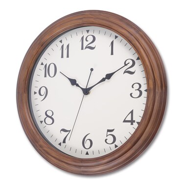 Vigorwise 14 Inch Wooden Wall Clock, Retro Wood Wall Clocks Battery Operated, Large Silent Sweep Movement Accurate Wall Clock for Living Room Bedroom Housewarming Xmas New Year Present