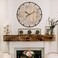 EMAX HOME 20 Inch Large Farmhouse Wall Clock, Rustic Antique Wood with Metal Circle and Large Engraved Numerals, Silent Battery Operated Wall Clock for Office Kitchen Bedroom Living Room