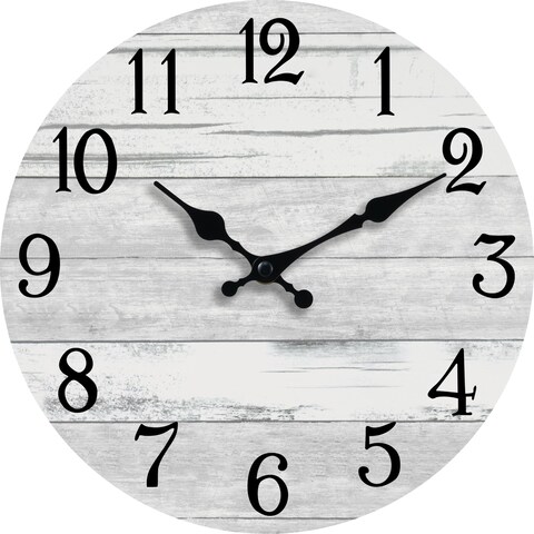 KECYET Wall Clock Battery Operated 10 Inch Gray Silent Non Ticking Country Rustic Design Vintage Retro Decorative for Bathroom Kitchen Living Room Bedroom
