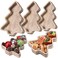 Sliner 3 Pcs Wooden Christmas Tree Trays Christmas Serving Decorative Platter Food Serving Dishes Rustic Farmhouse Style Fruit Platter Tray for Xmas Holiday Party Housewarming Gift Kitchen Dinnerware