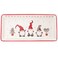 DOITOOL Ceramic Christmas Serving Trays with Christmas Gnome Design, Rectangular Porcelain Christmas Dinner Plates Salad Dessert Tray, 11.6X5.5 inch