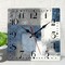 ArtSocket Wooden Wall Clock Silent Non-Ticking, Blue Grey Abstract Painting Gray Modern Rustic Coastal Lines Square Wall Clocks Decor for Home Kitchen Living Room Office(12 Inch)