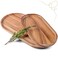 SPEShh Acacia Wooden Serving Trays Set of 2 - Rectangular Oval Shaped Wood Plates for Charcuterie Cheese Bread Fruit Vegetable Dip Sushi - Rustic Serving Platter Shallow Dishes -14x7 &amp; 11x5.5 In.