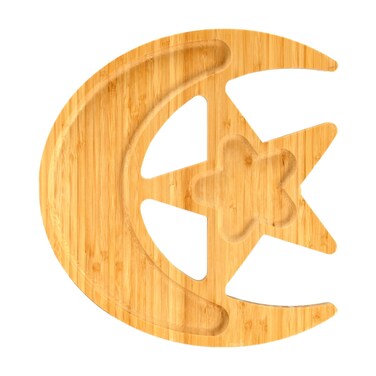 BinaryABC Eid Ramadan Kareem Moon Star Wood Serving Platters Wooden Trays Side Dish Serving Trays,Eid Mubarak Decorations Table Decorations Supplies