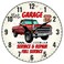 CHGCRAFT 12inch Car Wall Clock Pickup Truck Round Wooden Wall Clock Silent Non Ticking Clock Farmhouse Wall Clock for Office Home Bedroom Living Room Bathroom Kitchen Decor