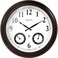 FOUNTAIN DESIGNS 20" Evander Outdoor Atomic Clock with Thermometer &amp; Hygrometer, Weather Station, Modern Farmhouse Style, Wall D&Atilde;&copy;cor and Timepiece for Home &amp; Office, (Morning Silver)
