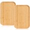 Yarlung 2 Pack Bamboo Tray Cheese Plate, 14x9 Inches Food Serving Saucer Wood Rectangular Platter for Coffee, Tea, Fruit, Plant Pot