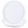 Parlynies 4 Pack Round Restaurant Serving Trays, Plastic Food Service Tray with Non-Slip Surface, White