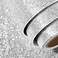 FunStick 15.8"x240" Diamond Silver Glitter Wallpaper Peel and Stick Glitter Contact Paper for Cabinets Self Adhesive Sparkle Glitter Wall paper Decor Removable Fabric Wallpaper for Bedroom Walls Craft