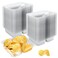 TKOnline 200 Pack 12oz 6x5 Inches Plastic Nacho Trays, 2 Compartments Disposable Snack Tray, Clear Nacho Containers for Chip and Dip, Concession Stands Movie Night Carnival Party Supplies