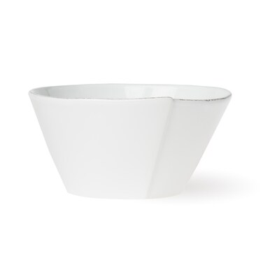 Vietri Lastra White Medium Stacking Serving Bowl, Italian Artisan Stoneware Dinner Serveware Dish