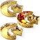 GlikCeil 6 Pcs Eid Mubarak Moon and Star Pastry Tray Moon Shape Food Dessert Tray Ramadan Metal Platter for Breakfast Dinner Dessert Pastry Display Holder Islam Muslim Festivaltable Decor, Gold