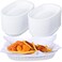Hsei 50 Pack Fast Food Baskets 10.5 x 7 Inch Oval Fry Basket Plastic Food Serving Trays White Chip Basket Reusable Bread Baskets for Restaurant Supplies Hot Dog Deli Serving Chicken Fries Burgers