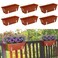 Railing Planter Box, Deck Hanging Planters for Railings, 16.9in Balcony Planters Railing Hanging, Over Railing Planter Box with Adjustable Brackets (WR6)
