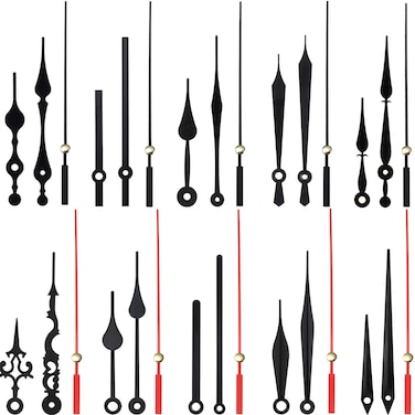 Hicarer 10 Styles Clock Hands, Clock Hands Kits Made of Aluminum, DIY Repair Parts Replacement for Clock Repair, Black (10 Inch)