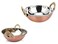 Billion Deals Set of 2, Indian Copper Serveware Karahi Vegetable Dinner Bowl with Handle for Indian Food, Diameter 13 Cm Approx