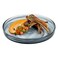 Restaurantware Vetri 11 x 11 x 1.2 Inch Glass Serving Dish 1 Durable Unique Serving Dish - Swirl Pattern Dishwashable Black Glass Alabaster Dinnerware For Hot Or Cold Foods