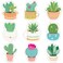 27 Pieces Cactus Sticky Notes Cacti Self-Stick Notes Sticky Memos Succulent Self-Adhesive Note Pads Set for Reminder Studying School Office Home Supplies, 9 Designs