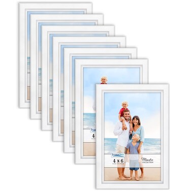 Icona Bay 4x6 Picture Frames Set (White, 12 Pack), Classy Contemporary Style, Maestro Collection