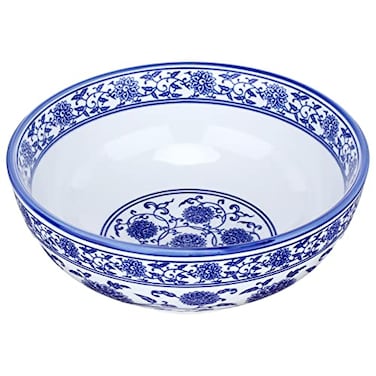 Kichvoe Blue And White Porcelain Bowls - 8 Inch Asian Noodle Bowls - Ceramic Large Soup Bowl Chinese Soup Bowls Kitchen Serving Bowl For Home Restaurant