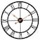 24 Inch Thicker Metal Large Wall Clock Home Decorative Industrial Clocks with Big Roman Numerals,Retro Oversized Clock for Living Room Decor,Battery Operated(Black-Roman)