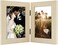 Golden State Art, 4x6 Double Picture Frame Vertical Hinged Photo Frame 2 Opening Folding Family Frames Collage, with Real Glass (4x6, Beige, 1-Pack)